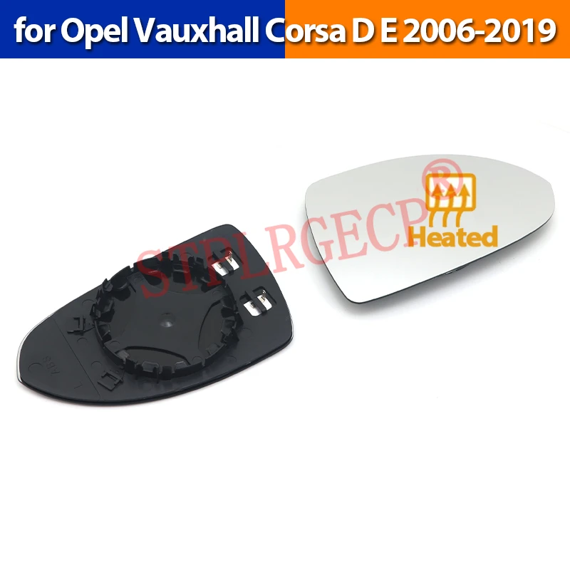 Left or Right Side Sliver Heated Wing Mirror Glass LH RH Rear View Mirror Plate Accessorie for Opel Vauxhall Corsa D E 2006-2019
