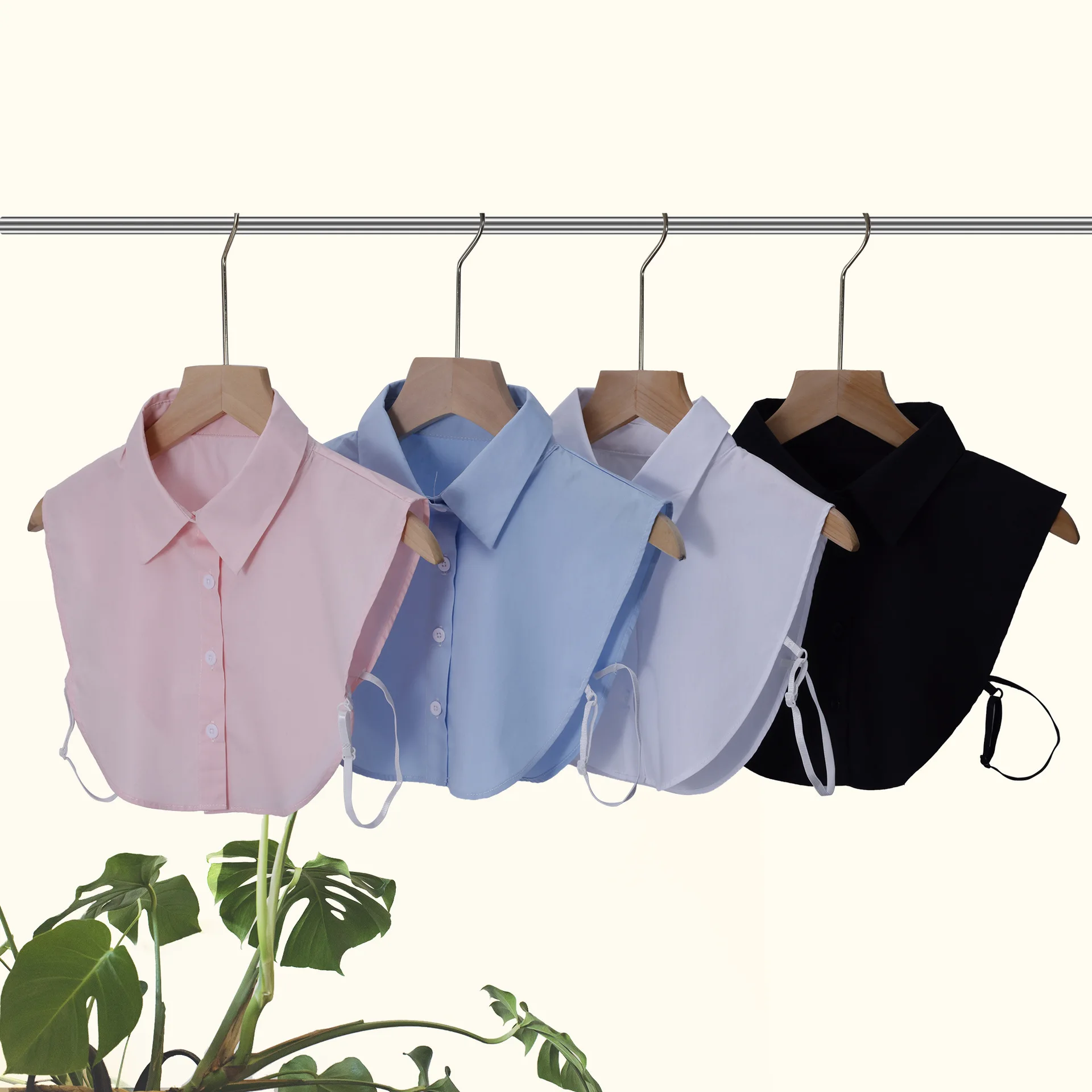 

Летняя рубашка для взрослых, универсальная независимая упаковка, изысканная однотонная рубашка с рюшами по краям, серая рубашка с искусственным воротником