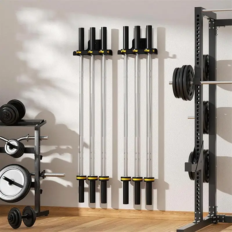 Barbell Wall Mount Vertical Hooks Wall Rack For Barbell Storage Multifunctional Garage Gym Bar Wall Mount Gym Barbell Storage