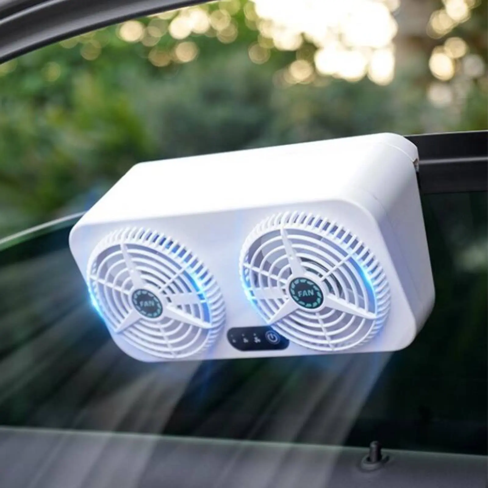 Car Window Exhaust Fan 3-Speed Adjustable Vehicle Air Circulator Auto Air Vent Chiller Energy Saving for Pet Owners, Hot Weather