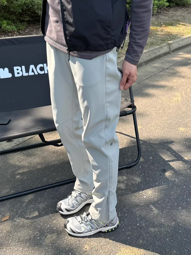 Outdoor Casual Thiened Soft ell Heren herfstwinterbroek Ritsontwerpbroek voor wandelen en klimmen Polyestervezel