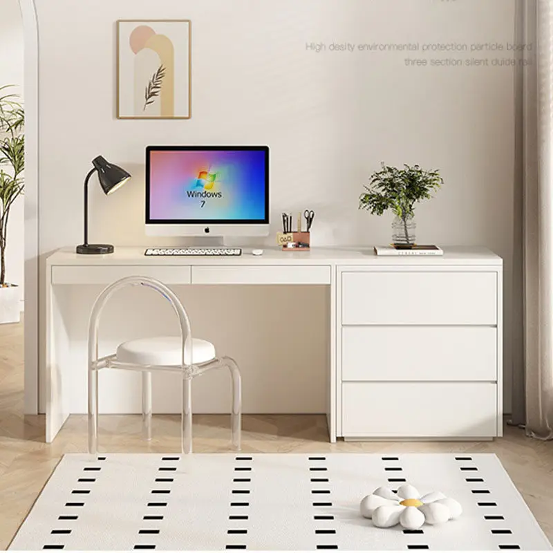 

Minimalist Aesthetic Office Desk Organizers Long Drawer Gadgets Office Desk White Bedroom Mesa Ordenador Commercial Furniture