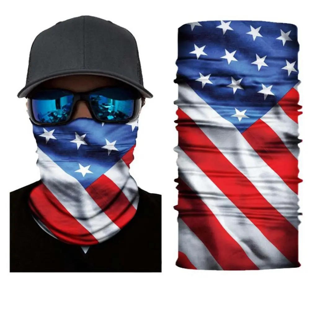 Face Shield Men Scarf Women Turban Neck Protection Neck Tube Scarf Gaiter Headband National Flag Bandana Cycling Face Scarf