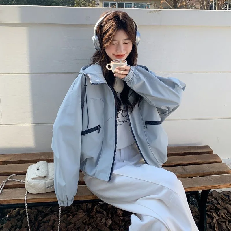 

Biker Jackets Womens Jacket For Ladies Canvas Camouflage Cargo Style Drawstring Sashes Hiking Outdoors Waterproof Quick-Drying