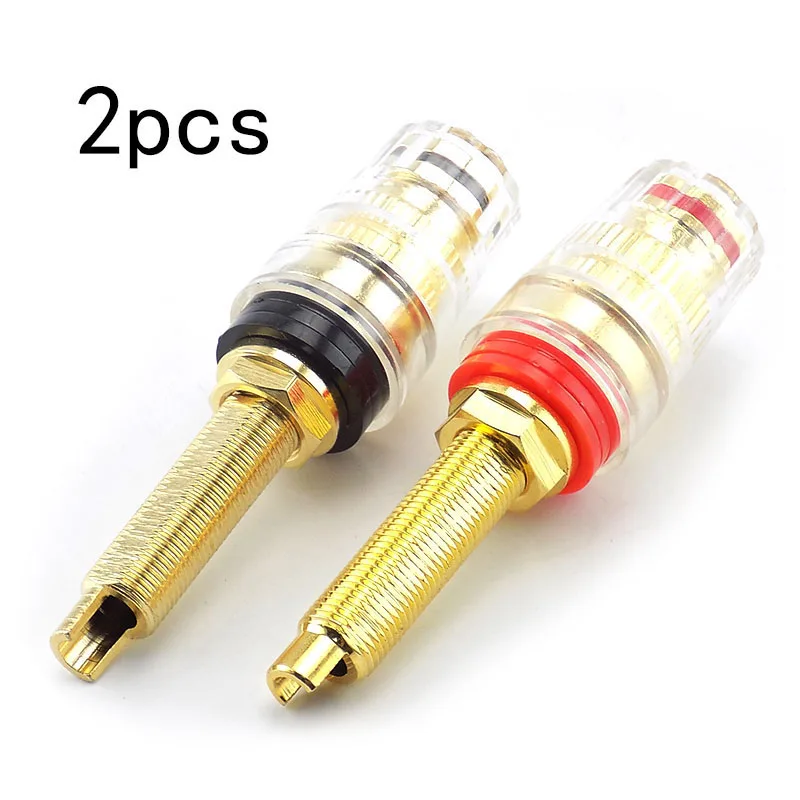 2Pcs Brass Crystal Binding Post for Thread Audio Speaker Amplifier 4mm Banana Plug Terminals Connector 67MM L1