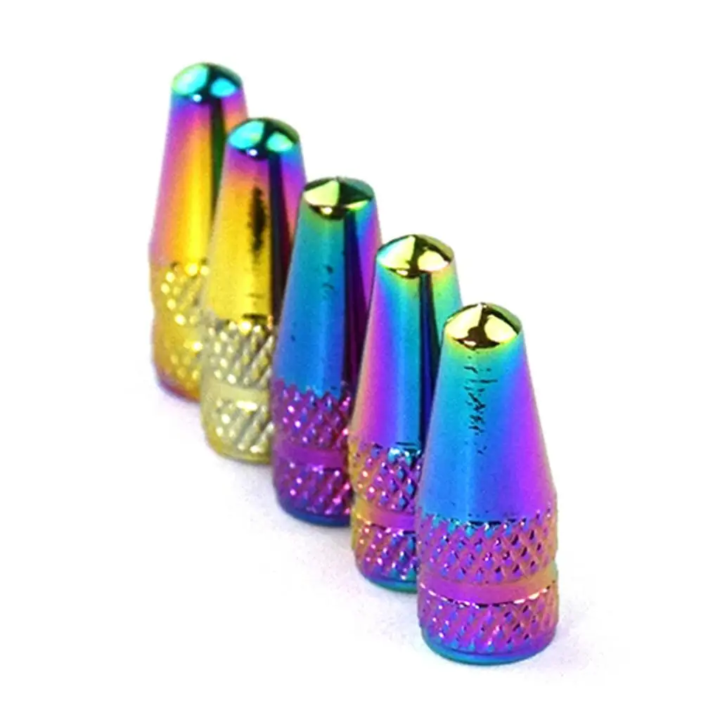 5Pieces Cars Motorcycle Bikes Tire Valve Caps Tire Stem Valve Caps Rainbow Color