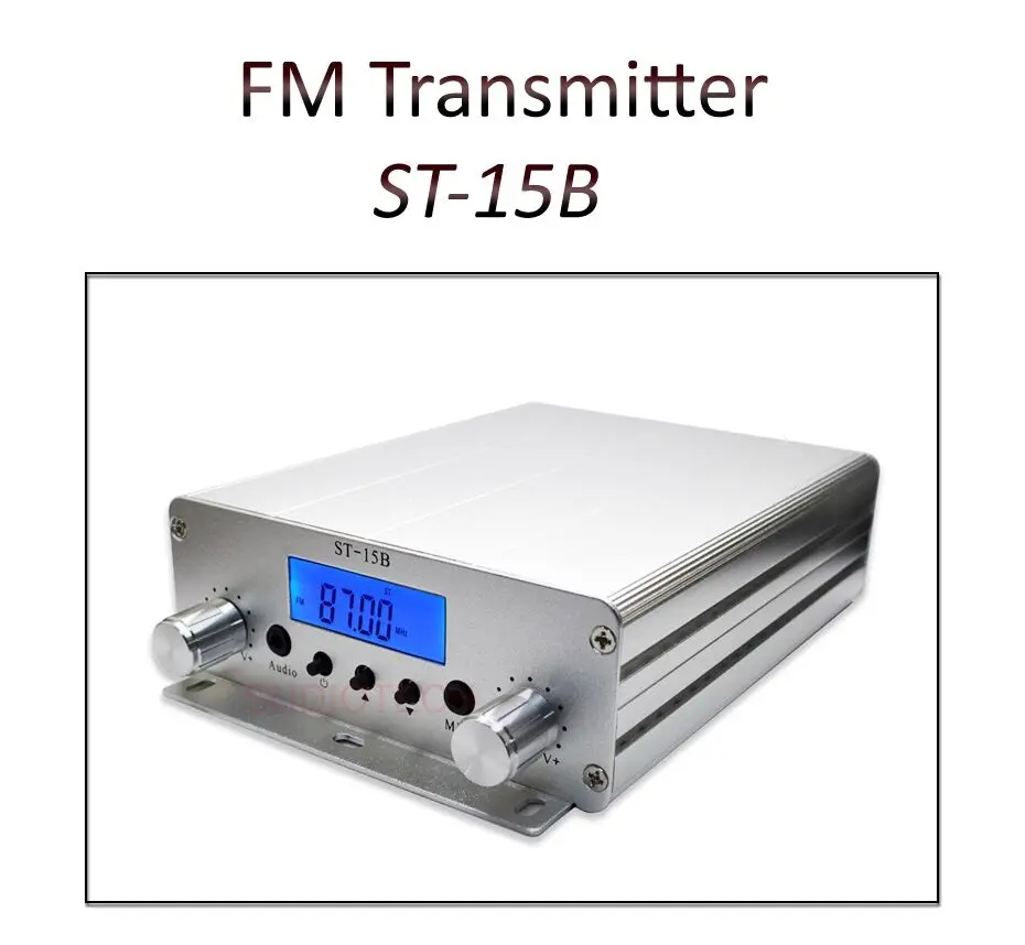 تحديث 15 واط FM بث ناقل موجات الراديو FMU ST-15B-V3 PLL ستيريو مع 76MHz-108MHz راديو السيارة مكبر للصوت