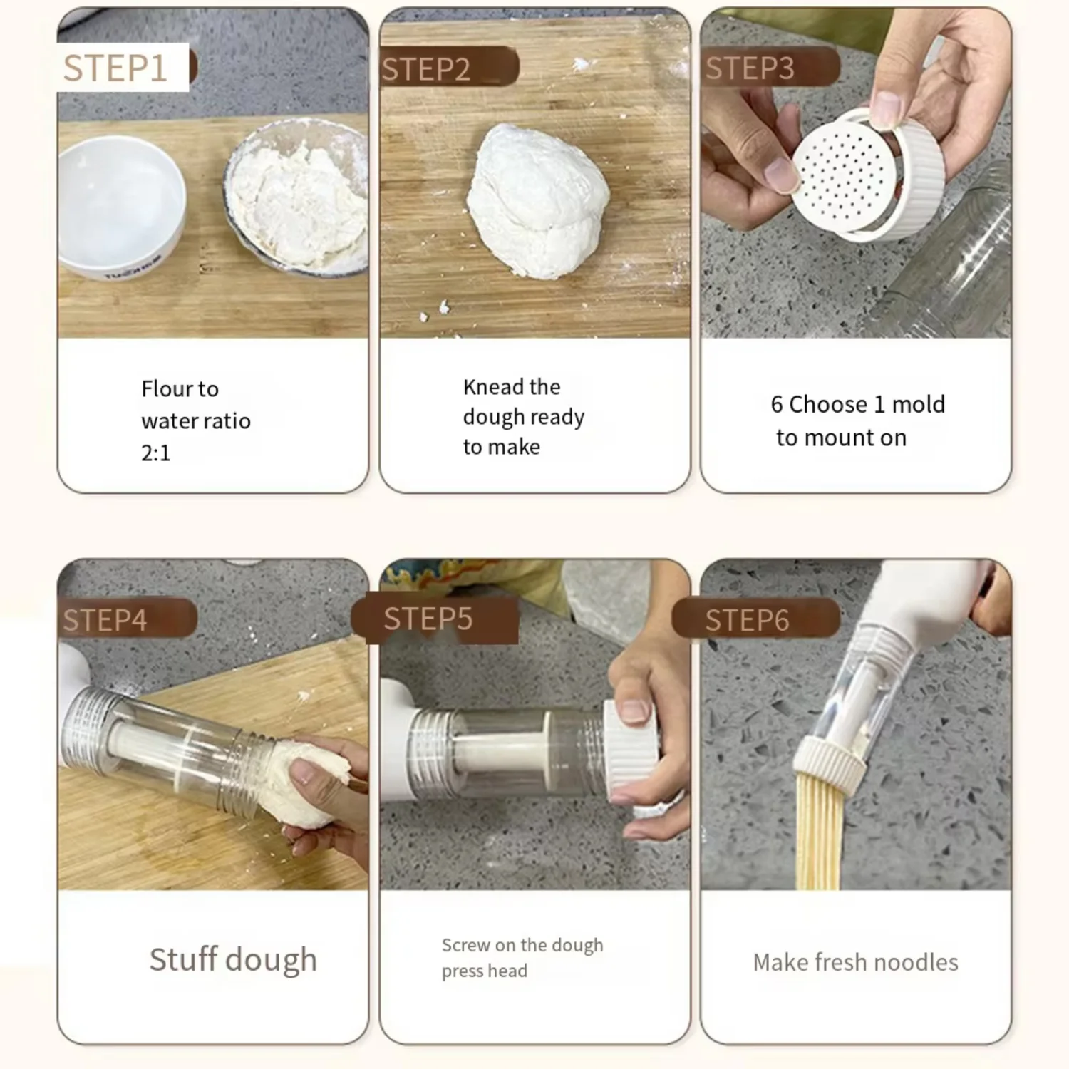 ماكينة صنع المعكرونة المنزلية اللاسلكية للمطبخ، 5 أشكال معكرونة، ماكينة صنع المعكرونة المحمولة، ماكينة ضغط العجين الذكية، طعام صغير