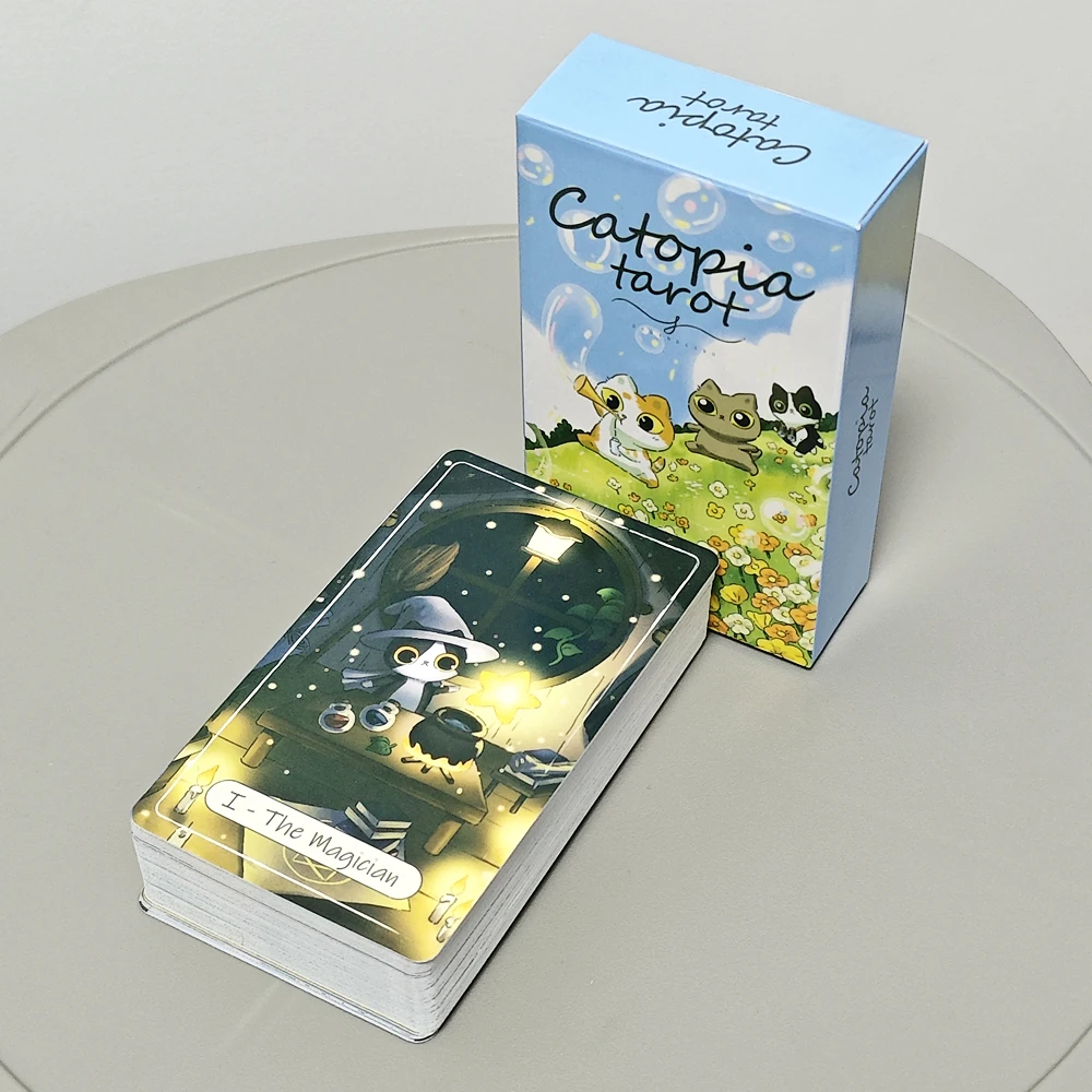 

Catopia Tarot Deck 10.3*6cm 78 Pcs Cute Tarot Cards Based on Rider Waite System