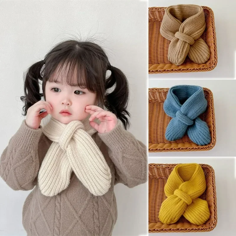 

Korean Style Candy Color Baby Winter Scarf Autumn Winter Warm Scarves Toddler Boy GirlWool Knitted Scarves For Kids Warm Scarf