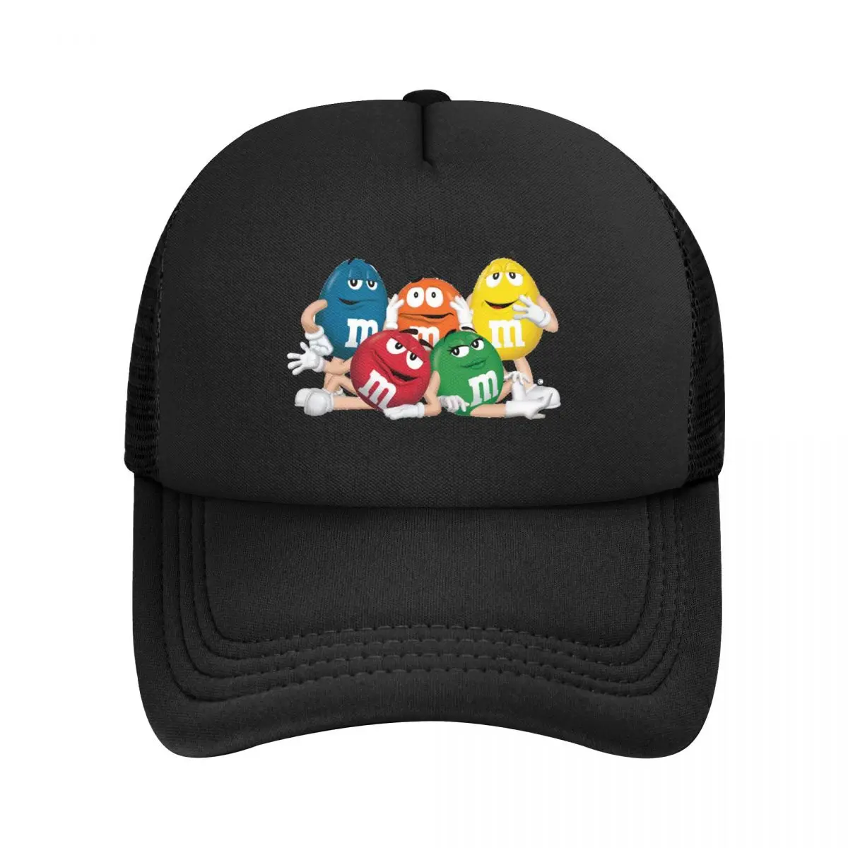 Novelty Kawaii M Chocolate Candy Cartoon Colorful Baseball Caps Unisex Snapback Hat Breathable Mesh Sun Gorras Bone