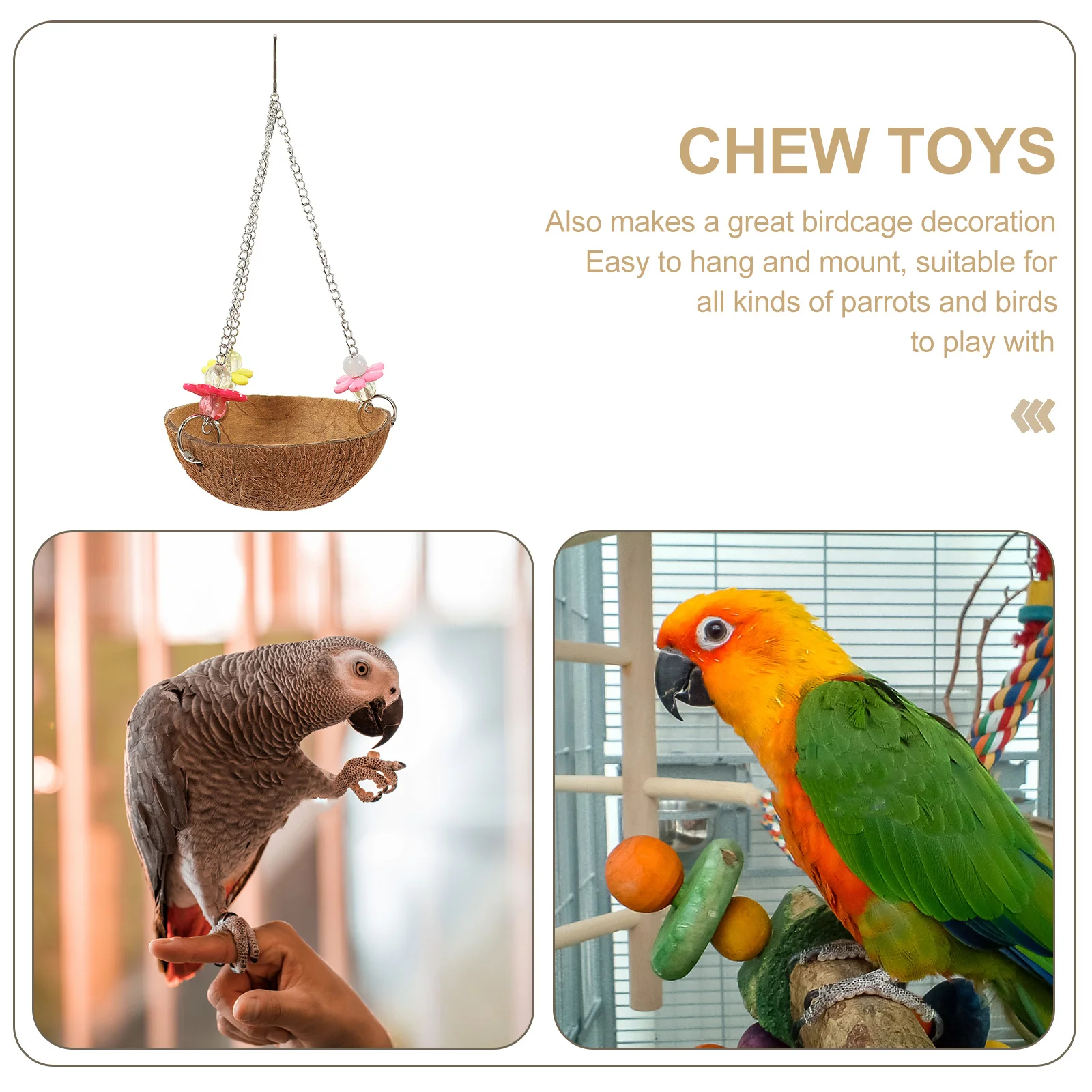 

Coconut Shell Bird Nest Hanging Bird For Parrots Natural Outdoor Pet Sleeping Cage Decorative Garden Birdcage Resting Nest