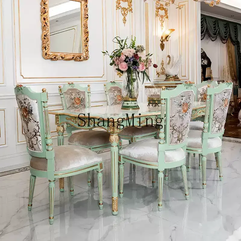 ZYY طاولة طعام منزلية جديدة وحديثة ورائعة مطلية بالخشب الصلب وغرفة المعيشة وطاولة طعام مستطيلة