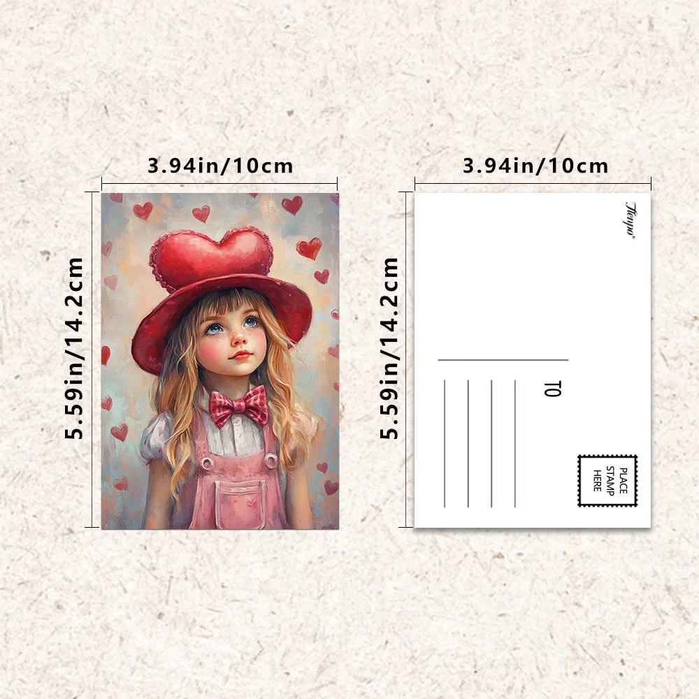 32pcs, Surreal Valentine's Day Postcard Set Whimsical Miscellaneous Cards Wall Decor Cards Planners Greeting Cards Gift