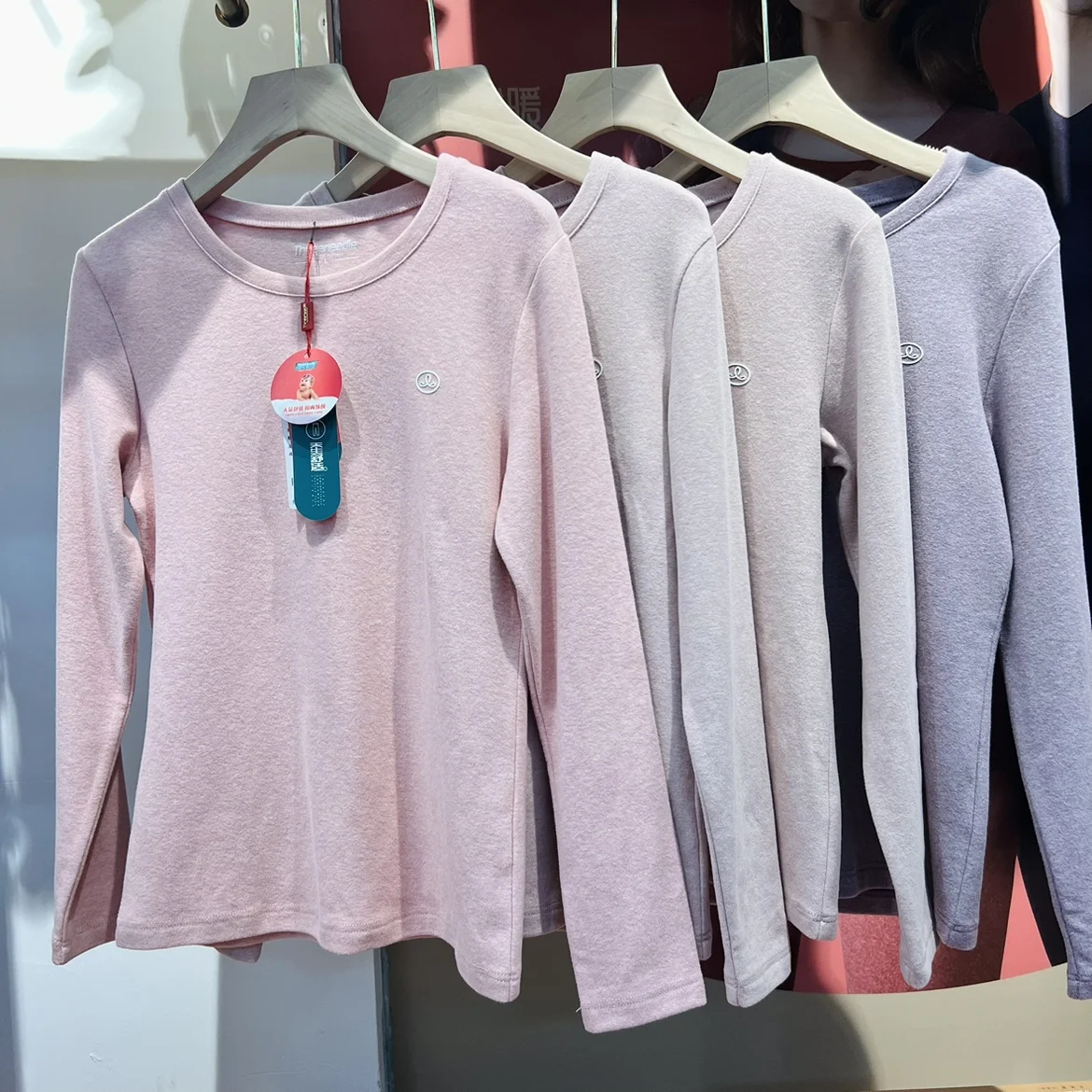 tee-needle-women's-underwear-fce-round-ne-mid-thi-sle-youth-pure-color-skin-friendly-warmth-autumn-clothes-t2630