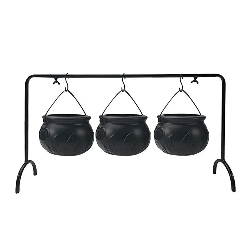 

Halloween Cauldron Bowl Small Cauldron Candy Holder 3 Pcs Black Pots Cauldrons On Rack Home Decor Halloween Candy Bowl Party