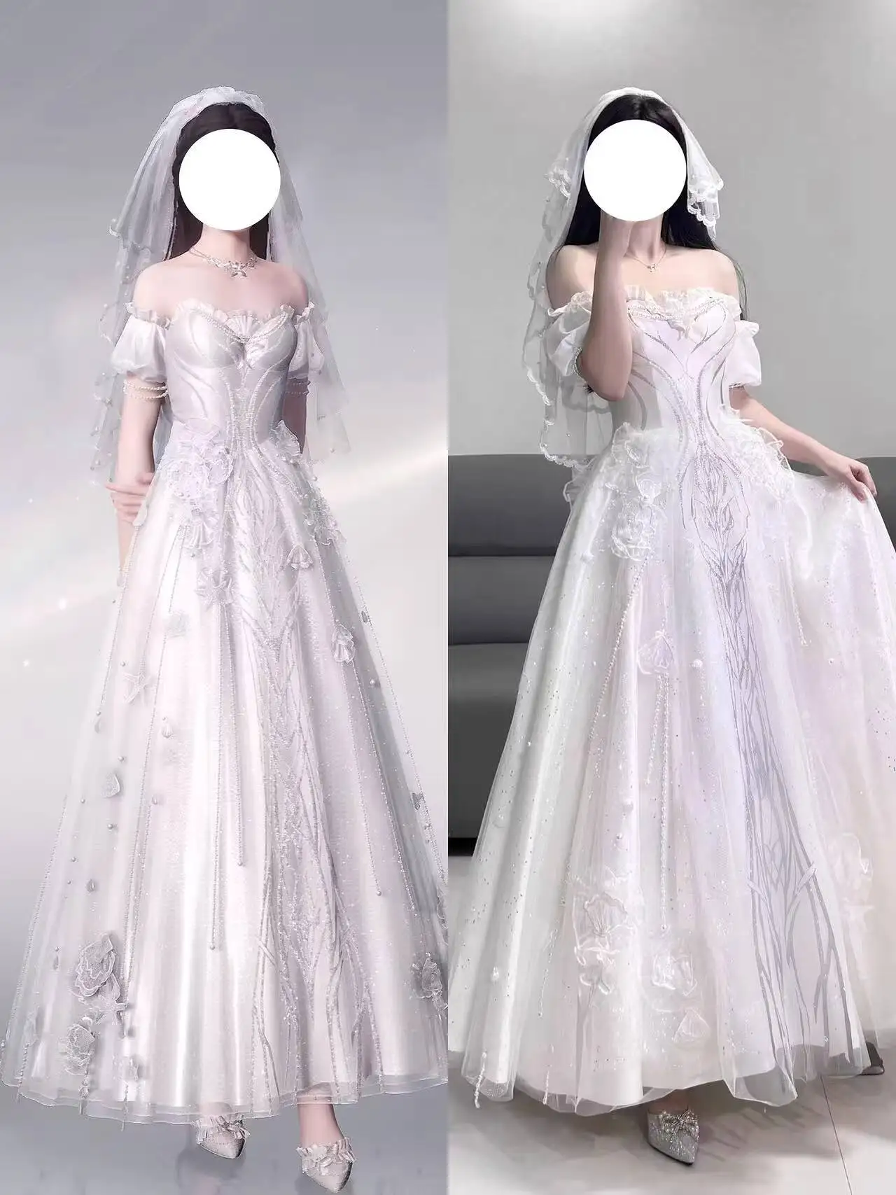 

New Fiesta Carnival Halloween Cos Cosplay Rafayel Qi Yu Marriage Card Wedding Dress Women Wedding Attire Veil Women