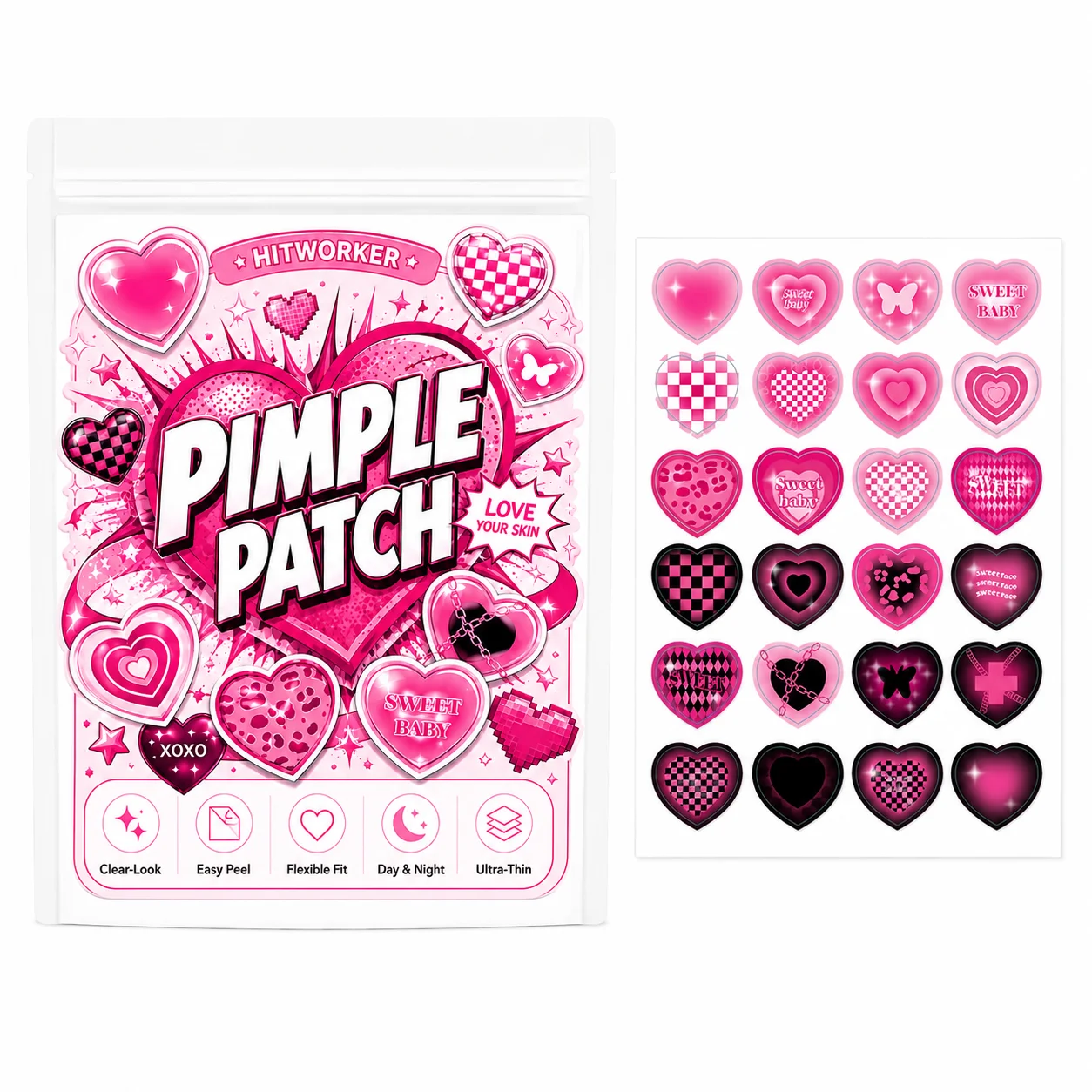 120PCS Pimple Cover Patches, Clear-Look Hydrocolloid Beauty Patches For Day And Night Use, Easy Peel Spot Cover