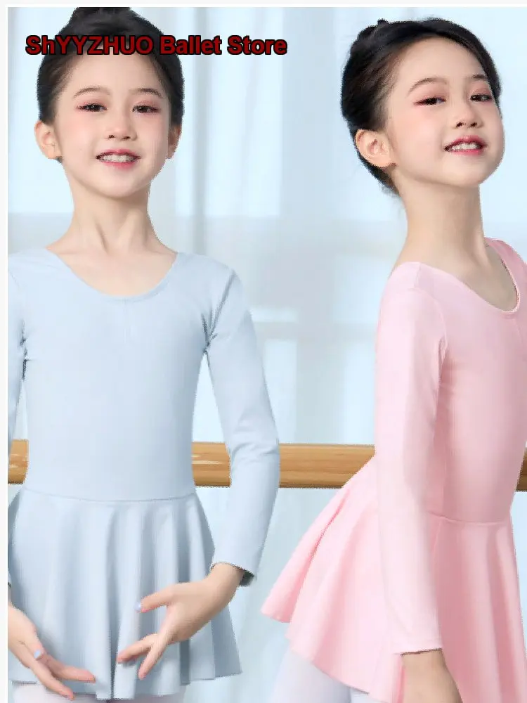 Children's Girls Dance Dress Short Sleeves Chinese Dance Gymnastics Grade Level Northern Summer Skirt Kids