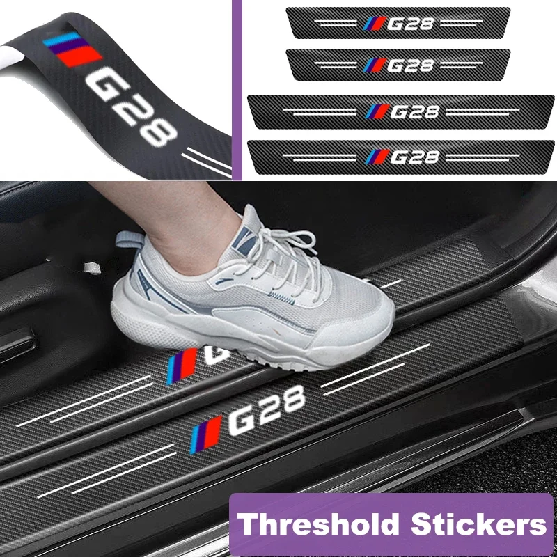 Carbon Fiber Stickers for BMW G28 Emblem Trunk Door Threshold Sill Styling Decals Entry Pedal Anti Scratch Dirty Durable Films