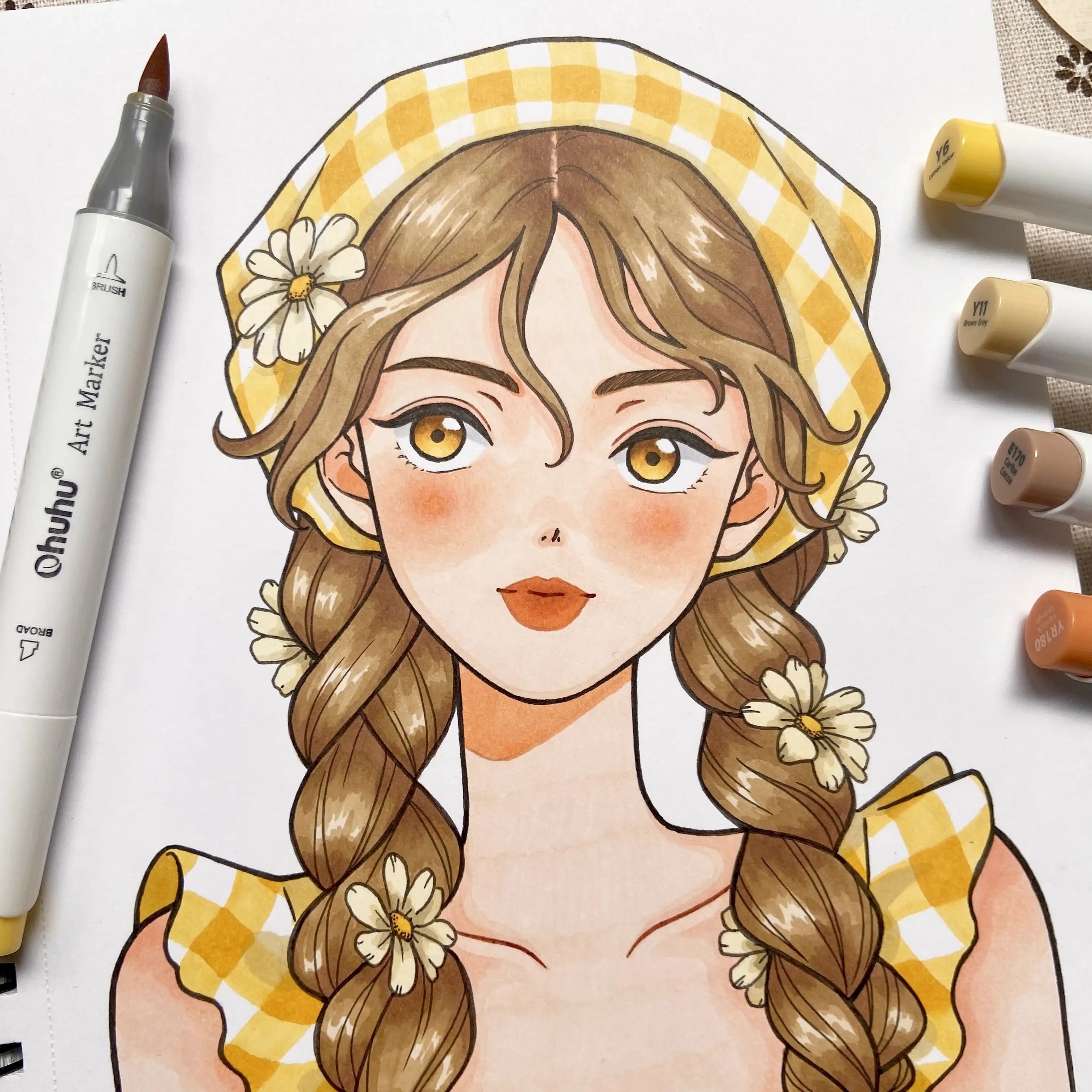 Ohuhu Honolulu 24 Skin Colors Marker Pen Set Alcohol Art Markers Refillable Dual Tips Sketching Drawing School Art Supplies