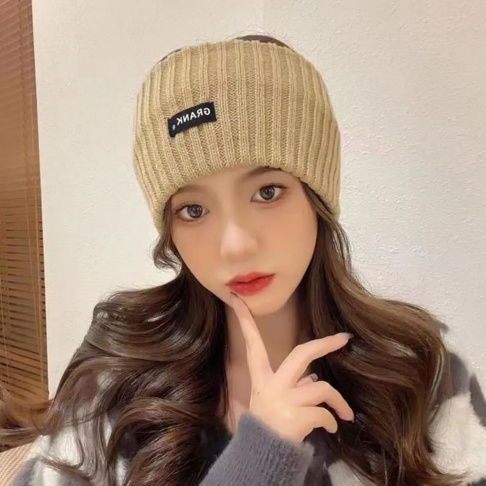 Bonnet artificiel astique en Laine à Bords Larges, Accessoires pour Cheveux, Lettres, Lavage du Visage, Cravates, dehors, Sauna, Nouvelle Collection Automne et Hiver