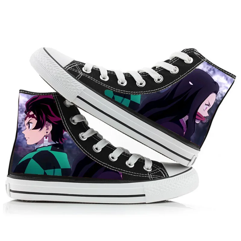 Demon Slayer Cartoon Anime Sneakers Kimetsu No Yaiba Tanjirou Nezuko Zenitsu Cosplay Casual High Top Shoes Anime Running Shoes