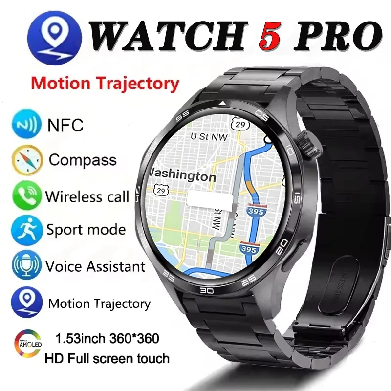 

Watch5pro мужские умные часы для HUAWEI Bluetooth видеозвонок циферблат 100+ спортивный режим IP68 водонепроницаемый GPS трек подарок на праздник