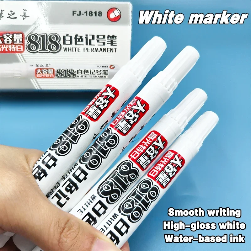 4/8ps White Marker Pens with Large Capacity for Plastic/Glass/Metal Markers for Labeling, Calligraphy Office & Supplies