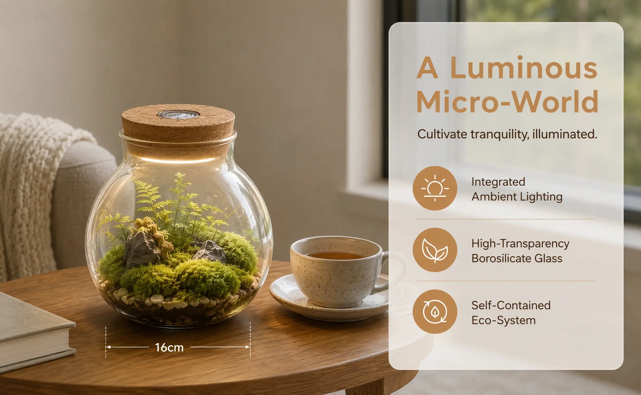 Clear Glass Terrarium Planter Cork Lid Hydroponic Propagation Vase Desktop Plant Container for Air Plants Succulents