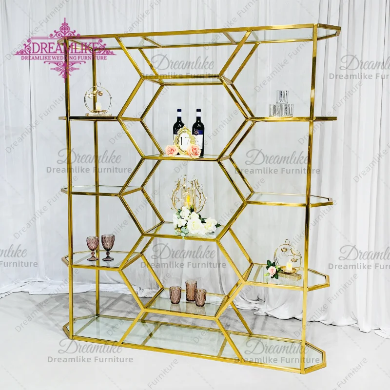 Modern Etainless Eteel And Glass Wine Rack Display Home Furniture Wedding Banquets Wine Ehelf