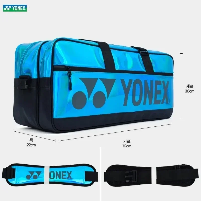 Yonex genuíno saco de badminton pu quadrado em forma de tênis mochila esportes ao ar livre saco de mão segurar 6 -8 peças raquetes para treinamento