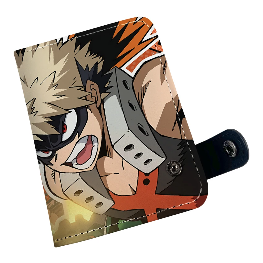 new My Hero Academia Cartoon Anime Short Wallet Vertical style with buttons can hold coins