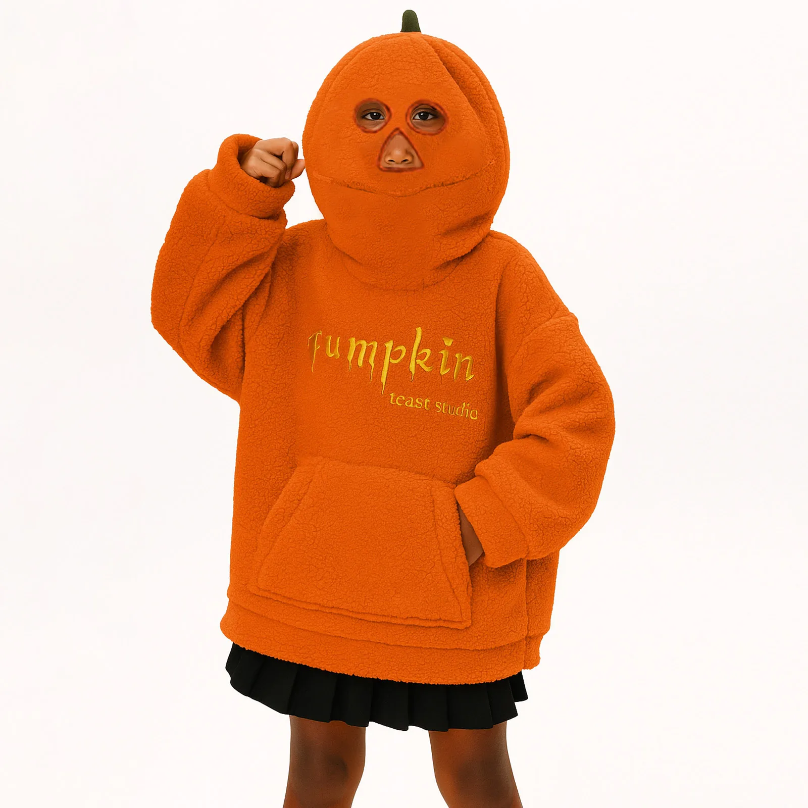 

Children's Fashion Pullover Sweatshirt Long Sleeve Casual Hooded Couple Style Pumpkin Head Sweatshirt Halloween Hoodie Top