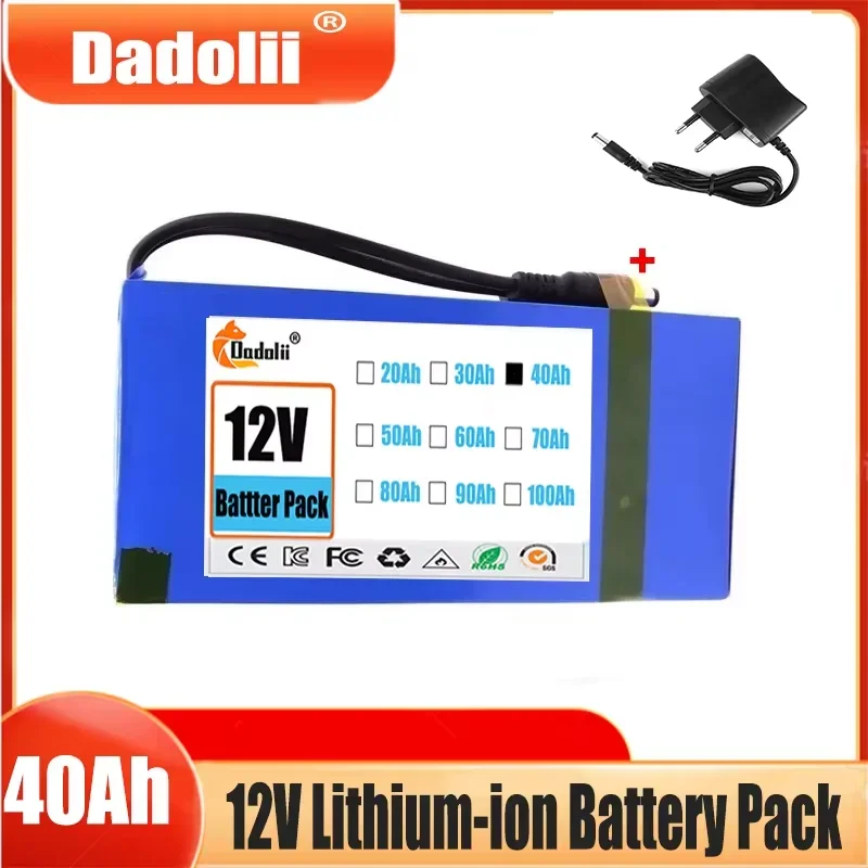 12V Battery Charge Protective DC 12V 40000mAh Lithium Polymer Super Rechargeable Battery Backup Li-ion 12V Battery Pack