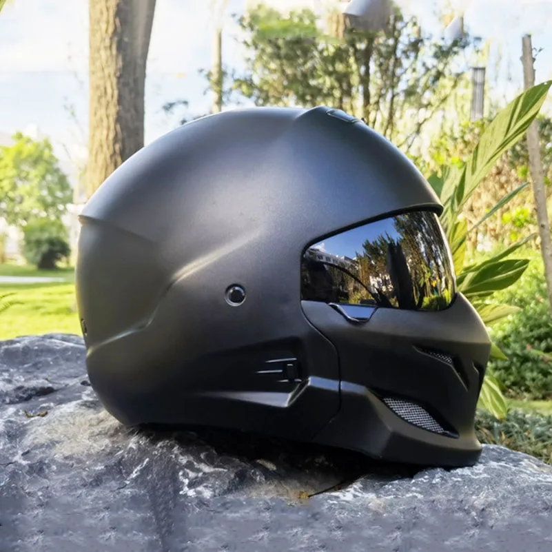 New Full Face Helmet Retro Predator Helmet Multi-purpose Combination Helmet Motorcycle Locomotive Personality Half