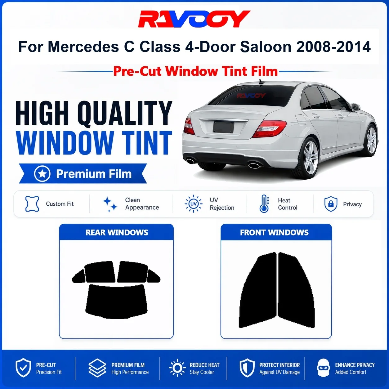 premium-pre-cut-window-tint-for-mercedes-c-class-4-door-saloon-2008-2014-front-rear-windows-uv-heat-rejection-privacy-film
