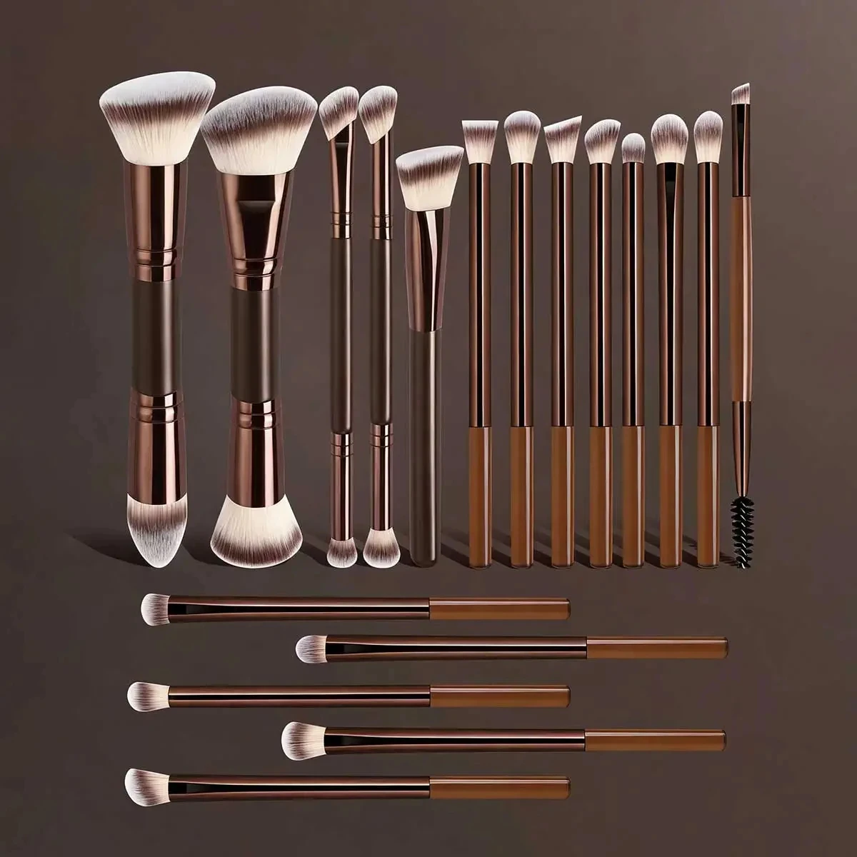 Professional Aluminum Makeup Brush Set, Includes Soft High-Quality Synthetic Hair Makeup Brushes, Foundation Brush, Powder Brush view 3