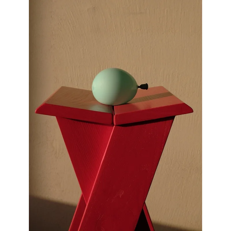 Современный барный стул из цельного дерева, высокий табурет для кафе, красный табурет с высокой ножкой, бревенчатый барный стул