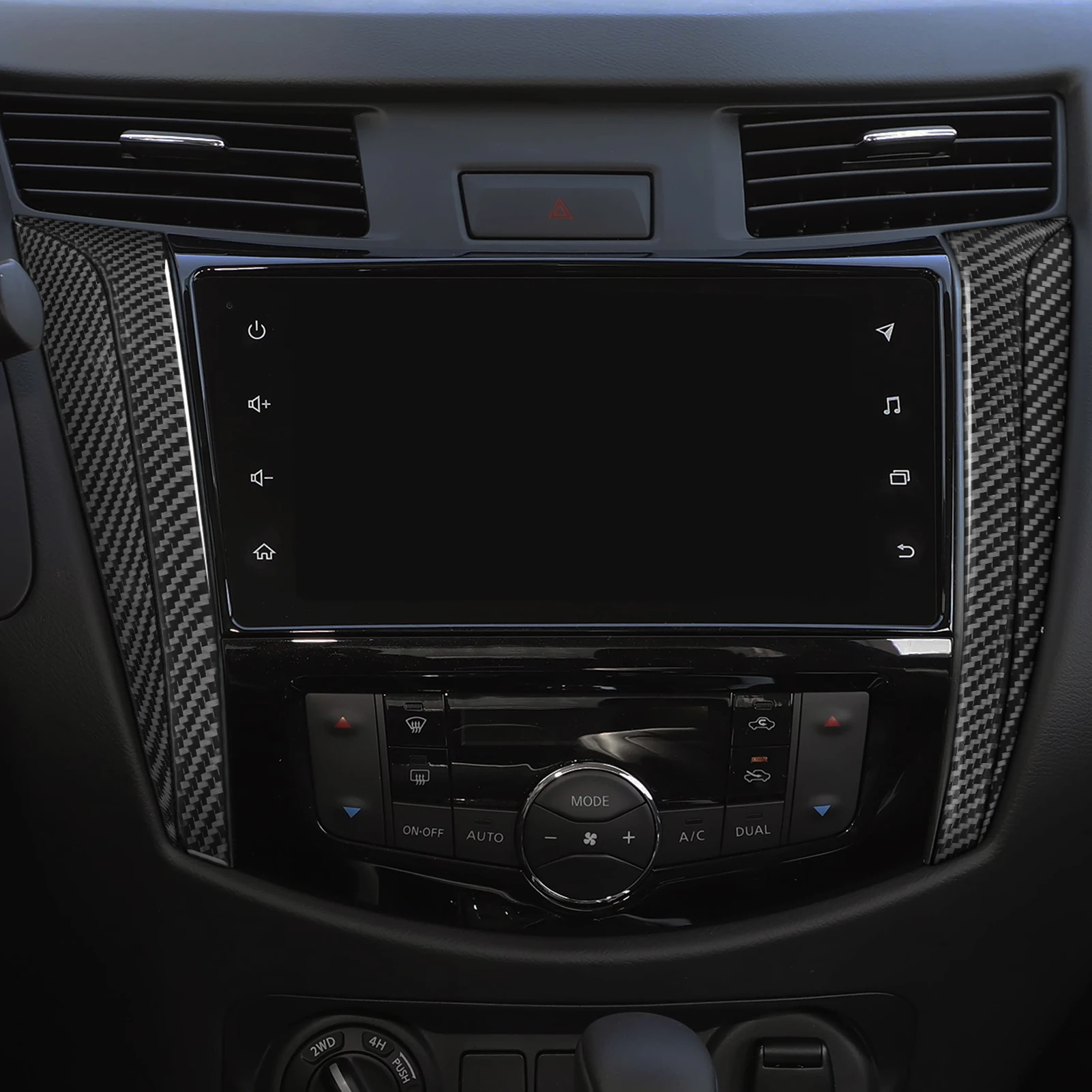 For Nissan Navara NP300 D23 2014-2024 Carbon Fiber Central Console Both Sides Panel Cover Car Accessories Decoration Sticker