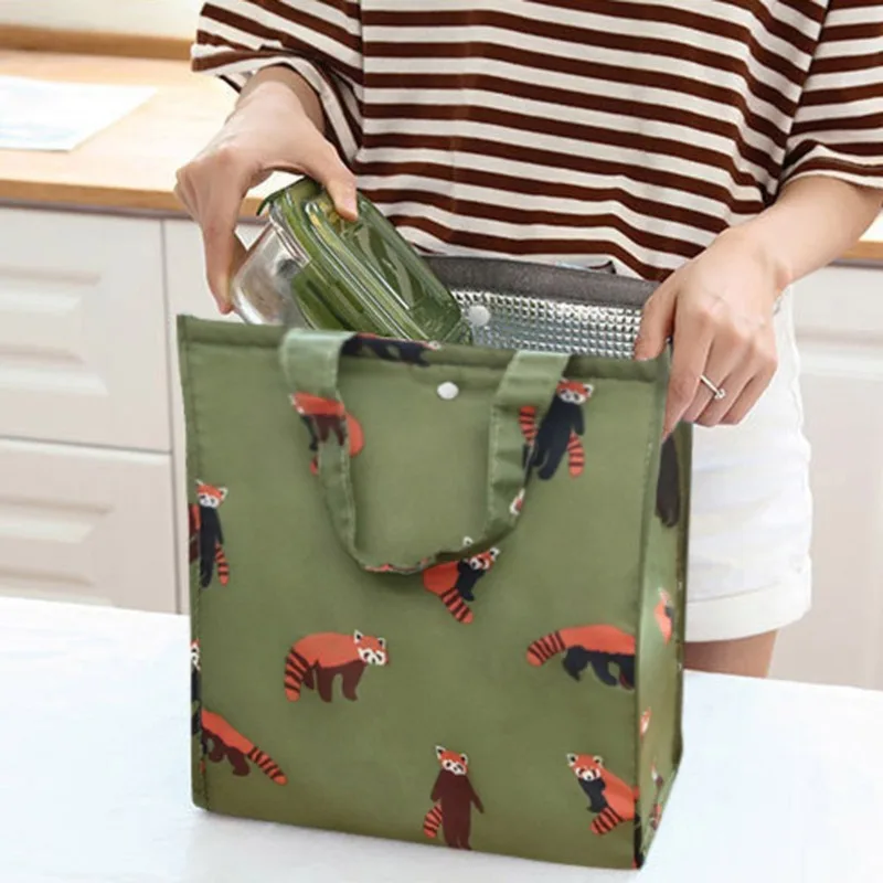 Waterproof Foldable Handheld Lunch Thermal Bag Aluminum Foil Insulation Large Capacity Storage Lunchbox Bento Bag