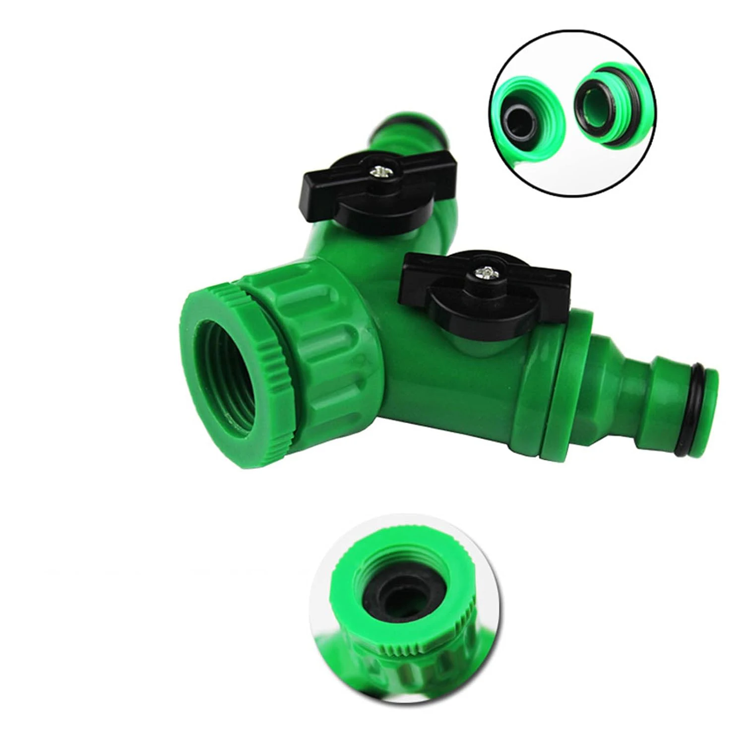 Garden Hose Splitter Garden Hose Connector with Faucet Watering Shut Off for Landscaping Flower Planting Irrigation System