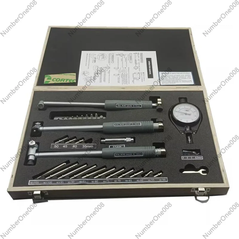 High Precision inside Micrometer Bore Gauge Set 18-160mm Dial Indicator Cylinder Bore Measuring Tool for Industrial Use
