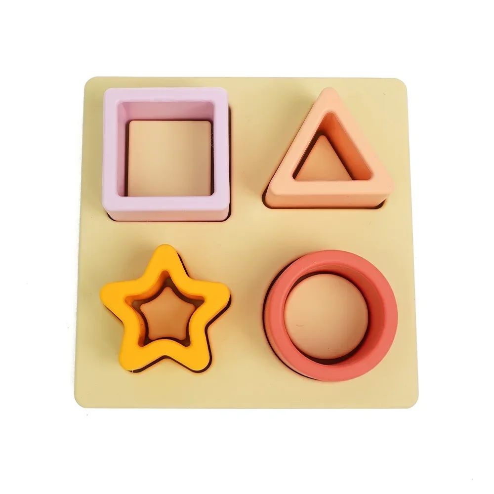 Factory Wholesale Popular Kids Babies Toys Puzzle Platter Bpa Free Silicone Sorting Stacking Education Toys