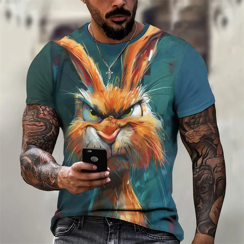 男性用アニマルプリントTシャツ,3DプリントTシャツ,半袖ラウンドネックTシャツ,特大のストリートTシャツ,カジュアルファッション