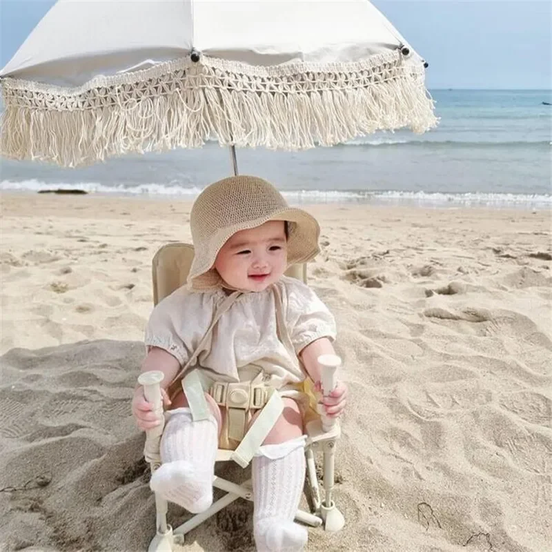 Lace Bohemian Children\'s Outdoor Stroller Parasol Baby Beach Sunscreen UV Protection Umbrella