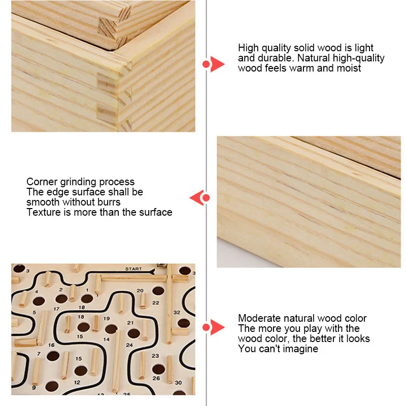 Juguete de madera Montessori para niños, rompecabezas 3D, laberinto de bolas rodantes, juego de mesa, juguete educativo Montessori, juguetes hechos a mano