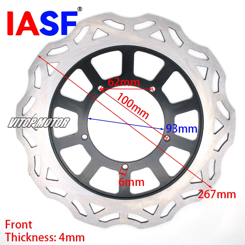 IASF Motorcycle Front Brake Disc Rotor for Fuego Tekken 250 Tekken250 267mm Diameter Motor Engine Brakes Disks