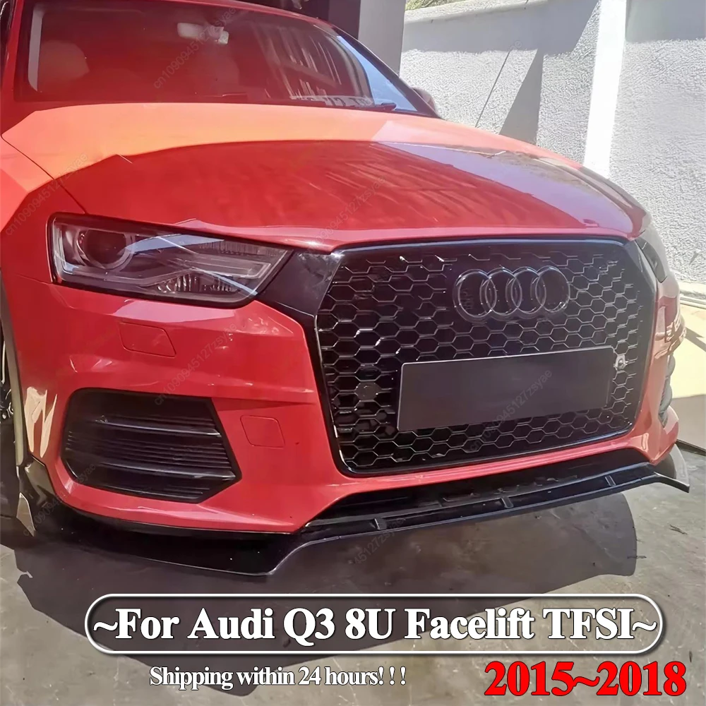 

Car Front Bumper Lip Spoiler Splitter Diffuser For Audi Q3 8U 2015-2018 Facelift TFSI Non-Sline ABS Gloss Black Bodykits Tuning