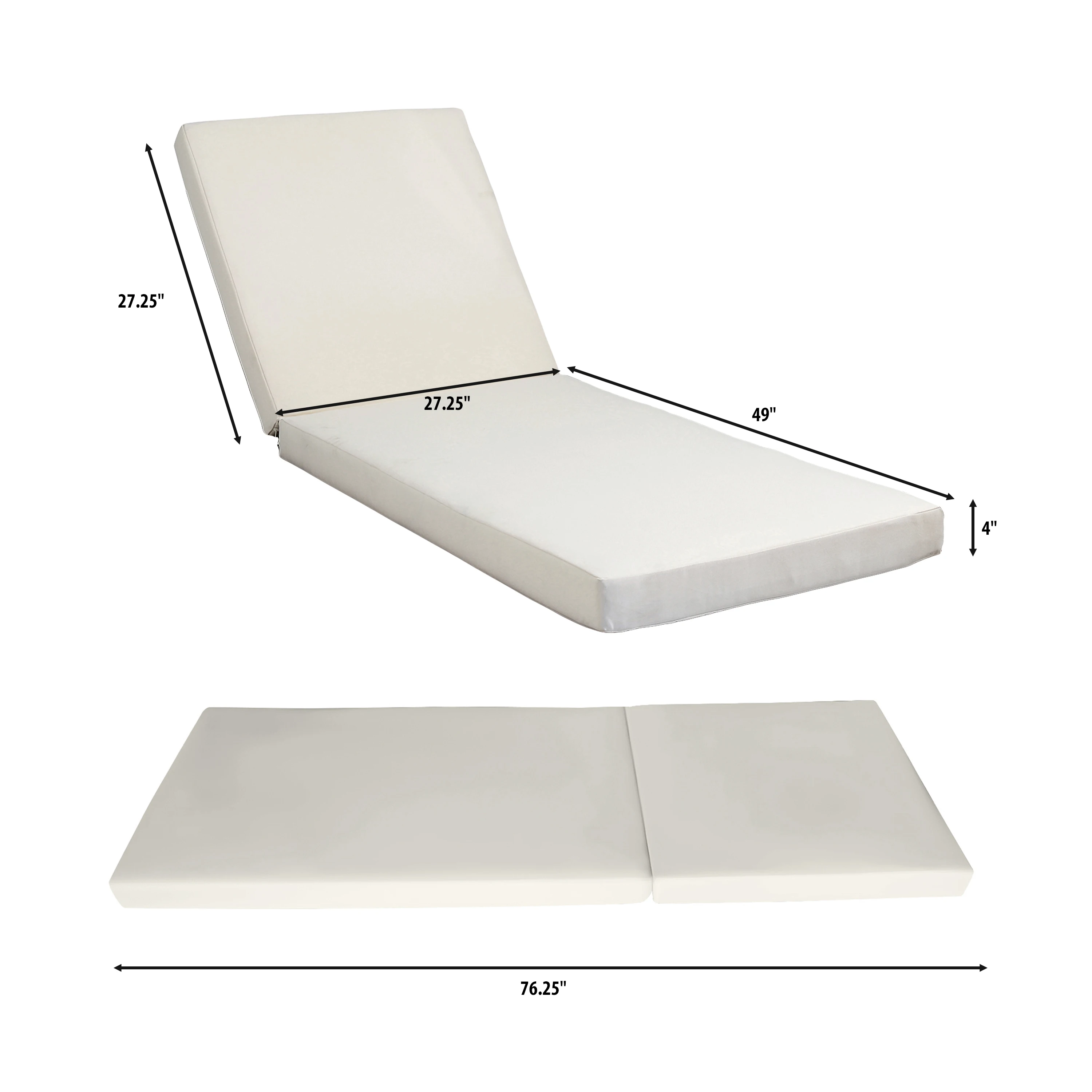 # Modern Design Acacia Solid Wood Lounge Chaise Set With Black Cushion (Cream Triple Fold) & Dark Grey Option Outdoor Use view 4